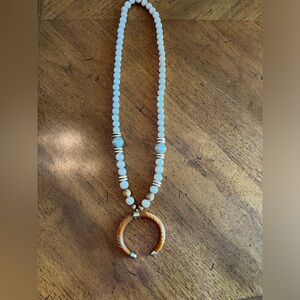 Boho crescent horn necklace.